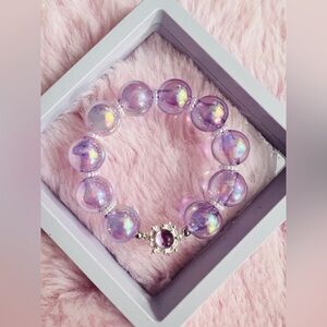 Big Iridescent Purple Beaded Bracelet